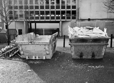 Construction site with organized waste clearance in Westham